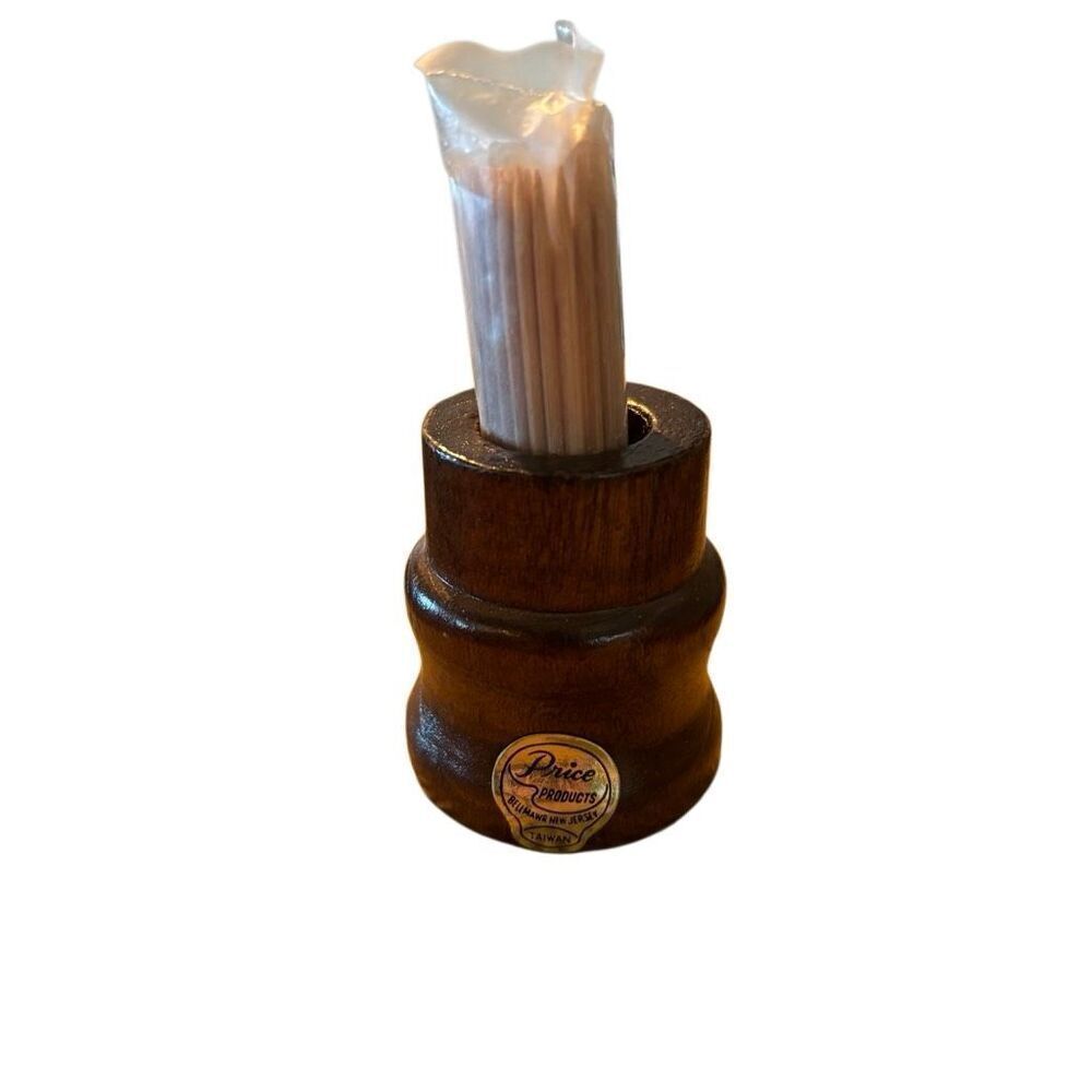 Vintage Price Products Wooden Toothpick Holder